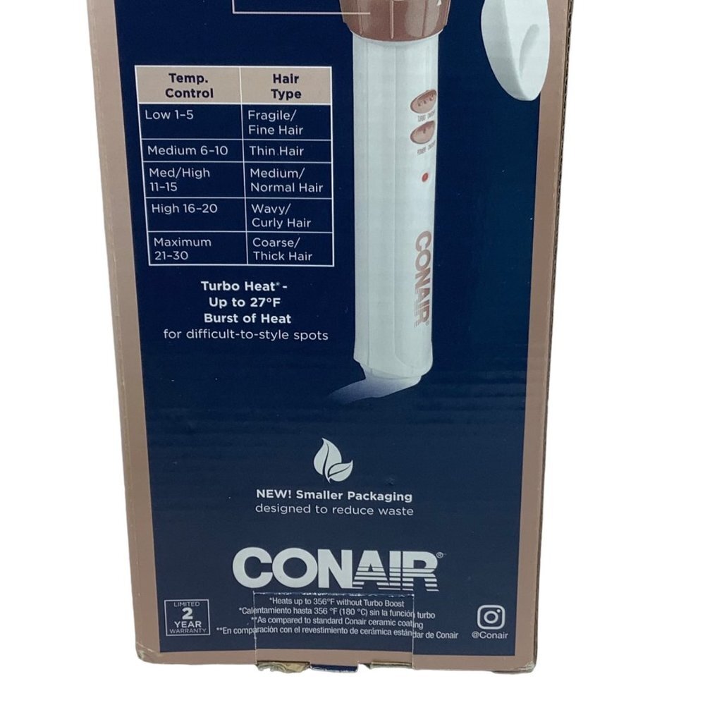 Conair Double Ceramic Curling Wand 1 1/4" Barrel Loose Curls Instant Heat Up NEW - Picture 5 of 7